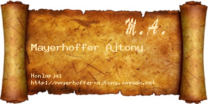 Mayerhoffer Ajtony névjegykártya